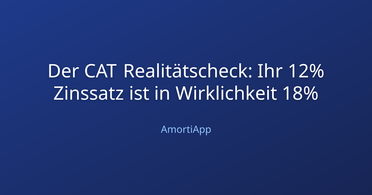 Der CAT Realitätscheck: Ihr 12% Zinssatz ist in Wirklichkeit 18%
