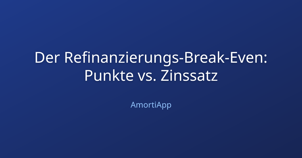 Der Refinanzierungs-Break-Even: Punkte vs. Zinssatz